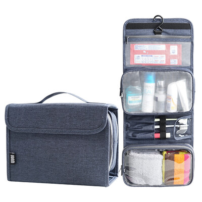 

WYQN literary youth wash bag portable outdoor cosmetic bag large capacity men&women travel storage finishing package travel supplies bag denim blue