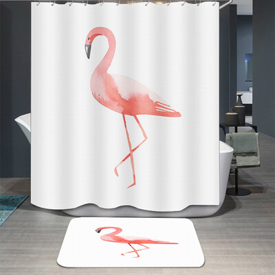 

Yuhuaze Nordic migratory bird shower curtain polyester cloth waterproof mildew machine shower curtain cloth toilet partition curtain thickened door curtain 180180cm