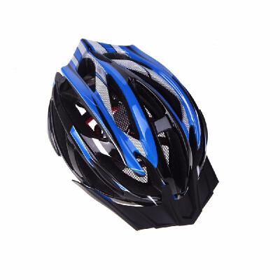 

21 Vents Ultralight Sports Cycling Helmet with LED Taillight Visor Mountain Bike Bicycle Adult Blue