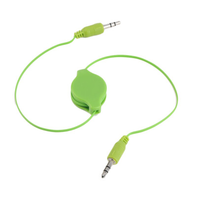 

3.5mm Male to Male Aux Auxiliary Retractable Stereo Jack Audio Cable Cord Green