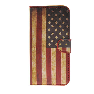 

MOONCASE U.S American Flag Leather Side Flip Wallet Card Slot Stand Pouch ЧЕХОЛ ДЛЯ Samsung Galaxy S6 Edge