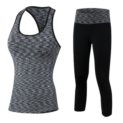 

Hot Logo Custom Running Set Vest Pants Sport Suit For Women