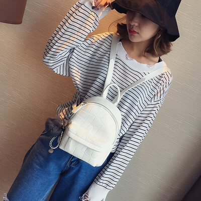 

Women PU 2017 Korean Fashion Mini Backpack Bags for Teenage Girls School Shoulder Bag Women Skin Bag Small Backpack