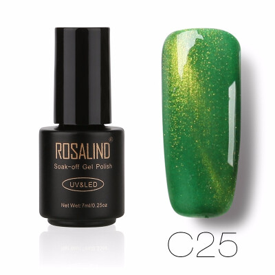 

ROSALIND Gel 1S 7ML Black Bottle 3D Cat Eyes Magnet Nail Gel Polish Effect C01-30 UV LED With Powder Glitter Nail Art