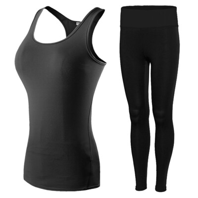 

Quickly Dry Sexy Girls Yoga Sport Suit Pant SportswearTankTops Fitness Tights Yoga