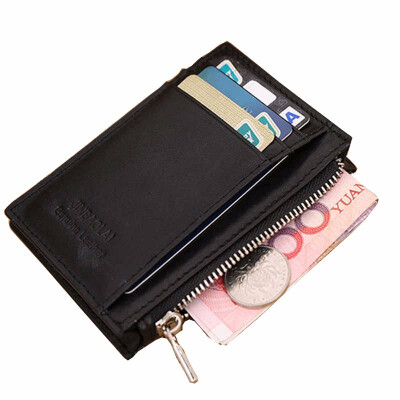 

Coin Pocket Zipper Poucht Credit Card Holder Mens Wallet Leather Genuine Woman Leather Wallet Short Wallet Short Men Zip