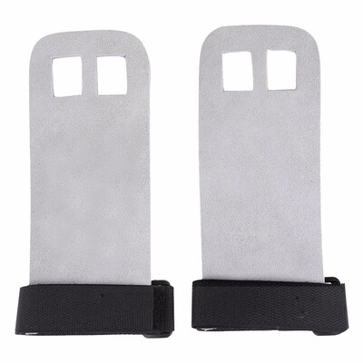 

Pair of Outdoor Sports Elastic Soft Palm Gloves Guard for Weightlifting barbell Two-hole guard Leather texture