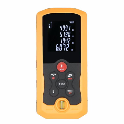 

100m Mini Hand-held LCD Digital Laser Distance Meter Range Finder Distance Area Volume Measurement 10 Groups Data Storage