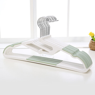 

Vilscijon Wei Jian wet&dry plastic materials even hanging non-slip hangers hotel hangers wipe green 5 Pack