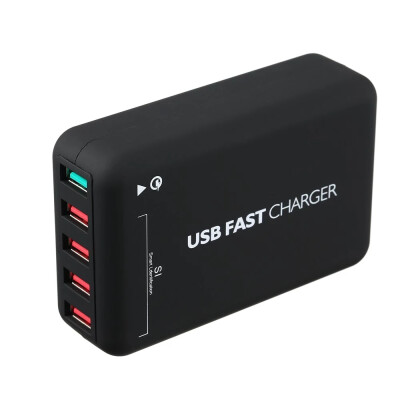 

USB Wall Charger Quick Charge 30 5-Port 6A USB Desktop Charger Adapter Hub Multi Port Dock Station with 15m Free Cable Intellig