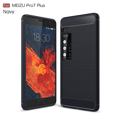 

Goowiiz Phone Case For Meizu Pro7Pro7 Plus Fashion Slim Carbon Fiber TPU Soft Silicone Prevent falling