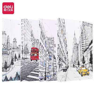 

Deli deli 4 B560 page street impression series stitching soft copybook notebook FB560-4