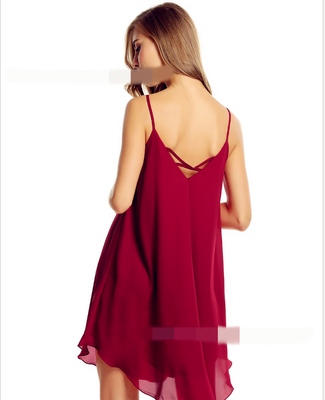 

2018 Europe&the United States chiffon dress sexy cross loose maternity dress