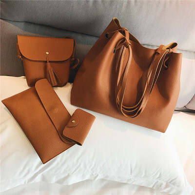 

4 Pcs Sets Female Elegant Shoulder Bag Leather Messenger Bags