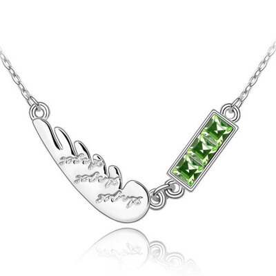 

100 Original Austria Crystals from Swa Elements Necklaces Pendants For Women Best Gift White Gold Plated 2203