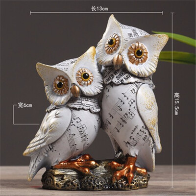 

Creative American retro resin owl figurines living room bookcase home decorations personality owl animal ornaments