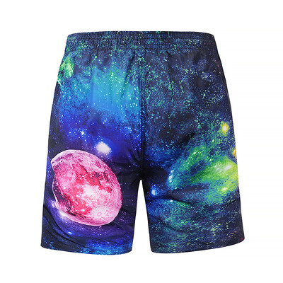 

Foreign trade mens pants summer new 3D starry sky black hole printing tide brand beach pants leisure quick-drying swim trunks