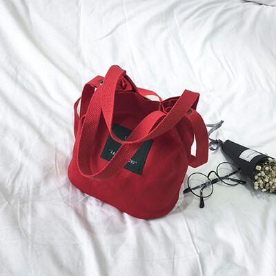 

Casual Womens Letter Bucket Canvas Bag Shoulder Handbags