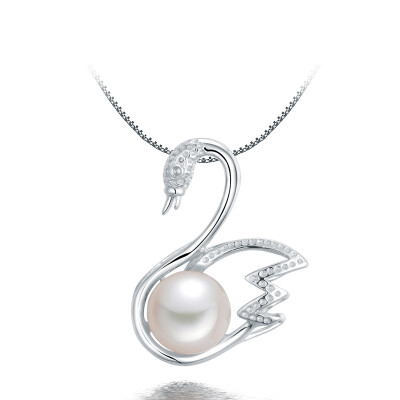 

Beijing Run Pearl Swan Dance 9-10mm silver inlaid freshwater pearl pendant