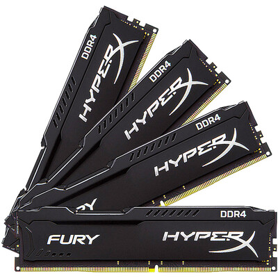

Kingston (Kingston) hacker god Fury series DDR4 2400 32GB (8GBx4) настольная память (HX424C15FBK4 / 32) черный