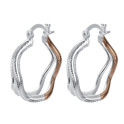 

Yoursfs New Double Circles Round Hoop Earrings for Women Gold Color Twisted Large Earrings