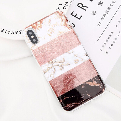 

Marble Phone Case For iPhone X 8 7 6 6S Plus Glossy Stone Silicone Soft Cover