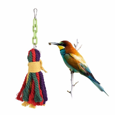 

Colorful Parrot Chew Bite Toy Bird Cage Accessories Hanging Cloth Toys for Parakeet Budgie Macaw Cockatoo