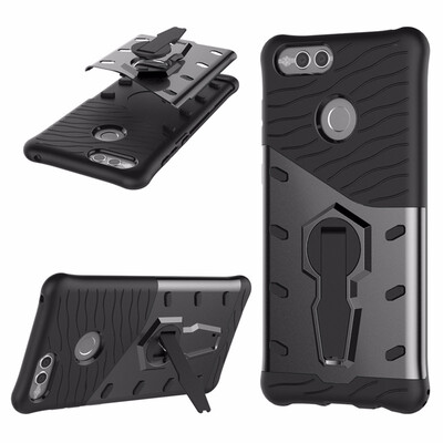 

Goowiiz Phone Case For Huawei P20P20 ProP20 Lite Luxury Armor TPUPC Silicone Hard Bracket Prevent falling