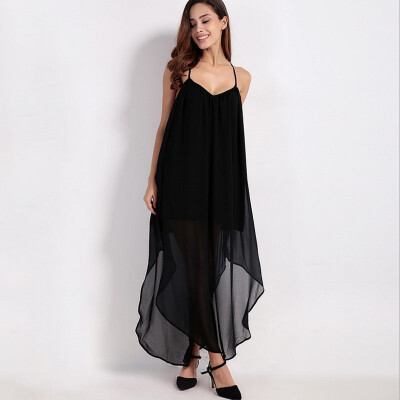 

Summer Womens New Sling Chiffon Dress