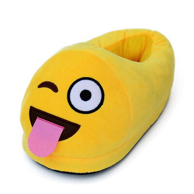 

MyMei Emoji Plush Stuffed Unisex Slippers Cartoon Winter Warm Home Indoor Fluffy Shoes