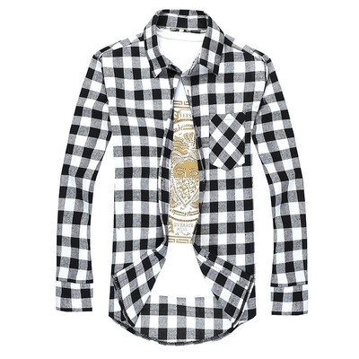 

Fashion Spring Brand Mens Casual Plaid Shirts Long Sleeve Red&Black Checked Shirt Slim Fit Flannel Shirts for Men T-Shirt