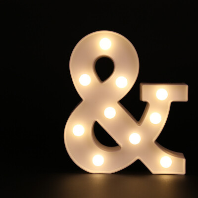 

26 White Letter LED Alphabet Light Indoor Battery powered Wall Hanging Night Light Bedroom Wedding Birthday Party Decor