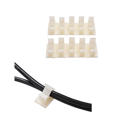 

10x Adhesive Backed Nylon Wire Adjustable Cable Clips Clamps Fit White 10mm