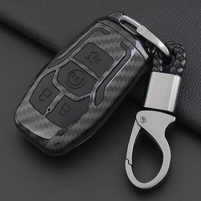 

Huafu Ford Lincoln Key Case Ford Explorer Taurus Mustang Lincoln MKX MKC Key Case Cover Button Car Accessories Smart Four Button - All Black