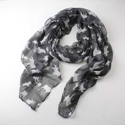 

Guttavalli New Women Deers Print Long Scarf Viscose Christmas Elks Soft Shawl Nice Vintage Solid Animals Chevron Wraps
