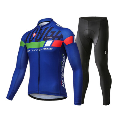 

Meissenlan MYSENLAN mens cycling suit summer long-sleeved Jersey suit mens bicycle mountain bike road bike spring&autumn clothes riding equipment indigo