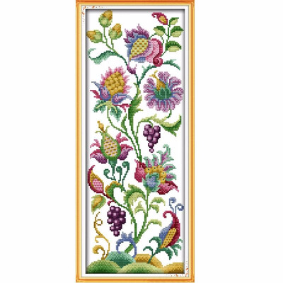 

DIY Handmade Needlework Counted Cross Stitch Set Embroidery Kit 14CT Beautiful Flowers Pattern Cross Stitching 21 50cm Home Deco