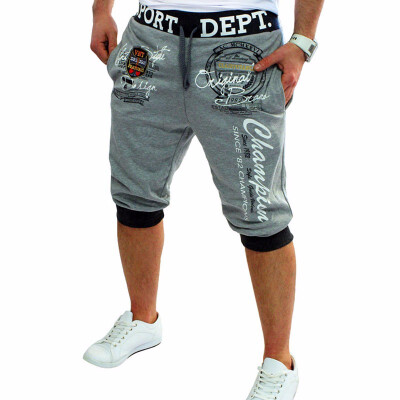 

New mens pants casual drawstring elastic waist fashion printing letter loose sports