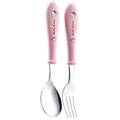

Lock & Lock LOCK & LOCK Newborn HELLO KITTY Korea Imported Baby Stainless Steel Spoon Fork Children Tableware Pink LKT005