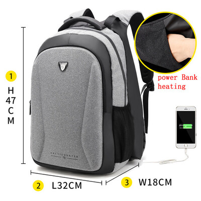 

ARCTIC HUNTER 2018 New Design mobile power Hand Warm Backpack women Laptop backpack men Fashion Casual USB Backpack Anti Theft