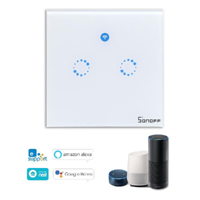 

eWeLink T1 3 Gang Smart WiFi Wall Light Switch RFAPPTouch Control Timer UK Panel Home Automation Support for Google HomeNest