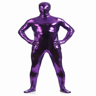 

Mens Metallic Zentai Full Bodysuit Men Costum Made Golden Tights Suits Mens Full Bodysuit Cosplay Halloween Costumes