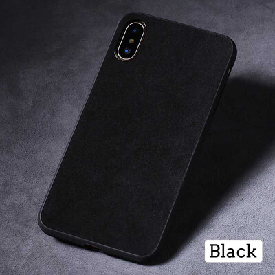 

Genuine Leather Phone Case For iPhone X Suede leather Back Cover For 6 6S 7 8 Plus Cases