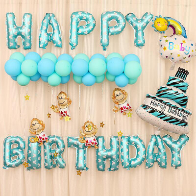 

Inkfish balloon blue sunshine 3002 aluminum film letter balloon romantic couple adult blue birthday set party party banquet decoration wedding room auditorium layout