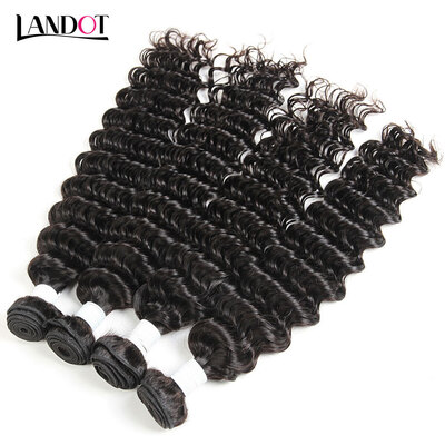 

8A Malaysian Virgin Hair Deep Wave Natural Black Color 100 Human Hair Weaves 4 Bundles Malaysian Deep Curly Remy Hair Extensions