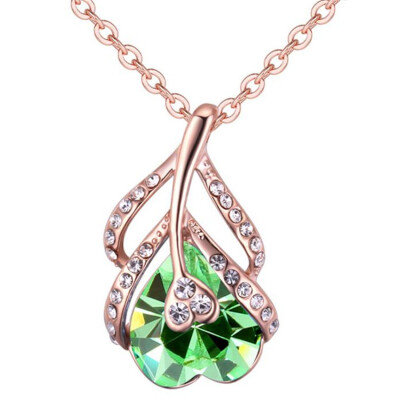 

Heart Necklace Crystal High Quality Rhinestone Pendant Fashion Jewelry Gift Women Accessories -28540