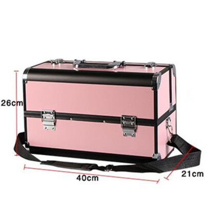 

Portable Cosmetic Case Korean Professional Muti Tiers Large Capacity Design Travel Aluminum Alloy Bag Beauty Jewelry Box Handbag