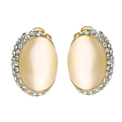 

Yoursfs Clip Earrings For Non Pierced Ears 18k White/Rose Gold Plated Fashion Lady Clip-On Earrings