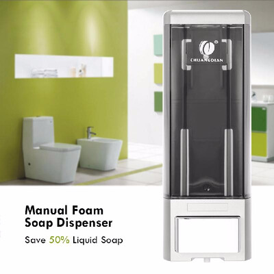

CHUANGDIAN 500ml Wall Mounted Liquid Soap Dispenser Bathroom White Silver&Champagne
