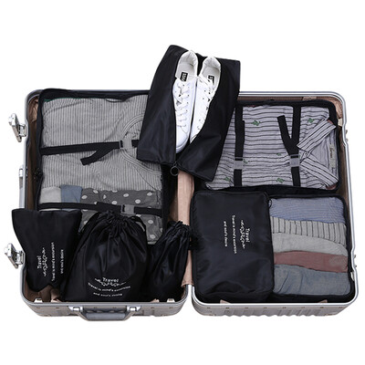 

Vilscijon Victoria waterproof travel storage bag luggage sorting bag underwear storage bag wash bag suit clothing storage 8 piece set black 2601